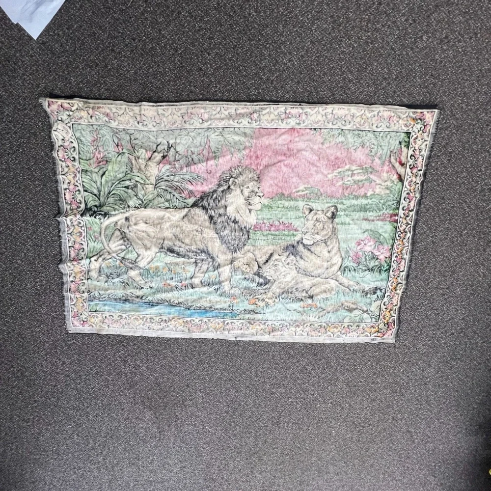 Unbranded Lion Tapestry Unisex OS Multicolor Vintage Velvet Safari Wall Art AJ53